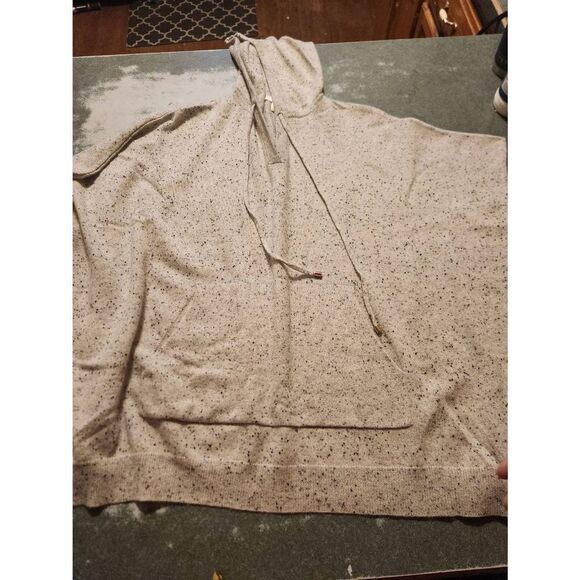 The Cashmere Project Light Gray Speckled Poncho 100% Cashmere Size Small oversiz - Picture 1 of 4